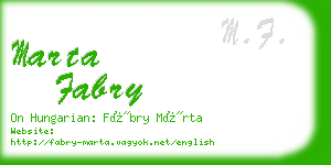 marta fabry business card